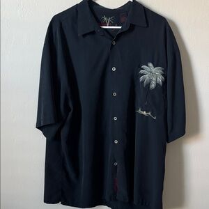Men's Black Shirt with Palm Tree Design